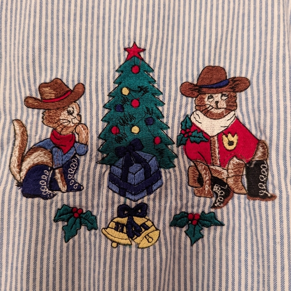 Vintage Pinstripe & Demin women's plus size button down - Picture 3 of 4